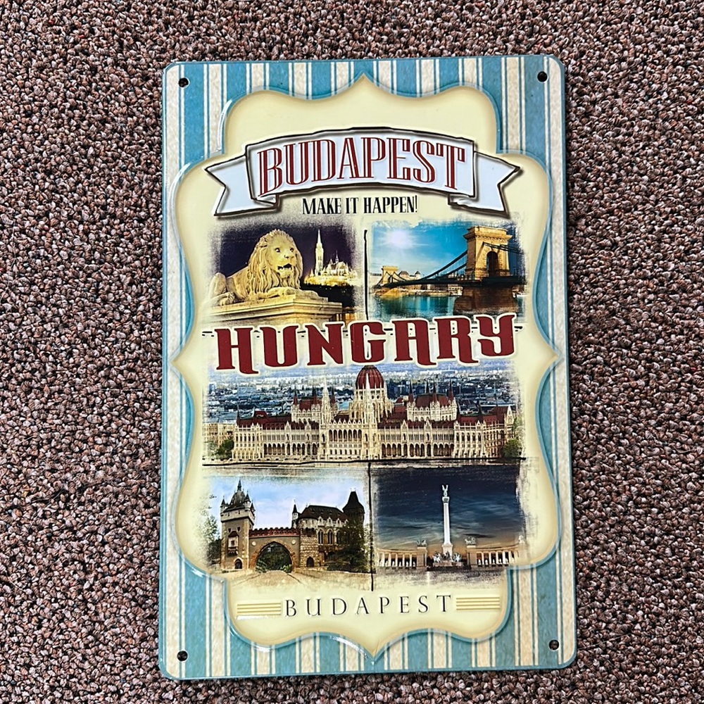 Budapest metal sign